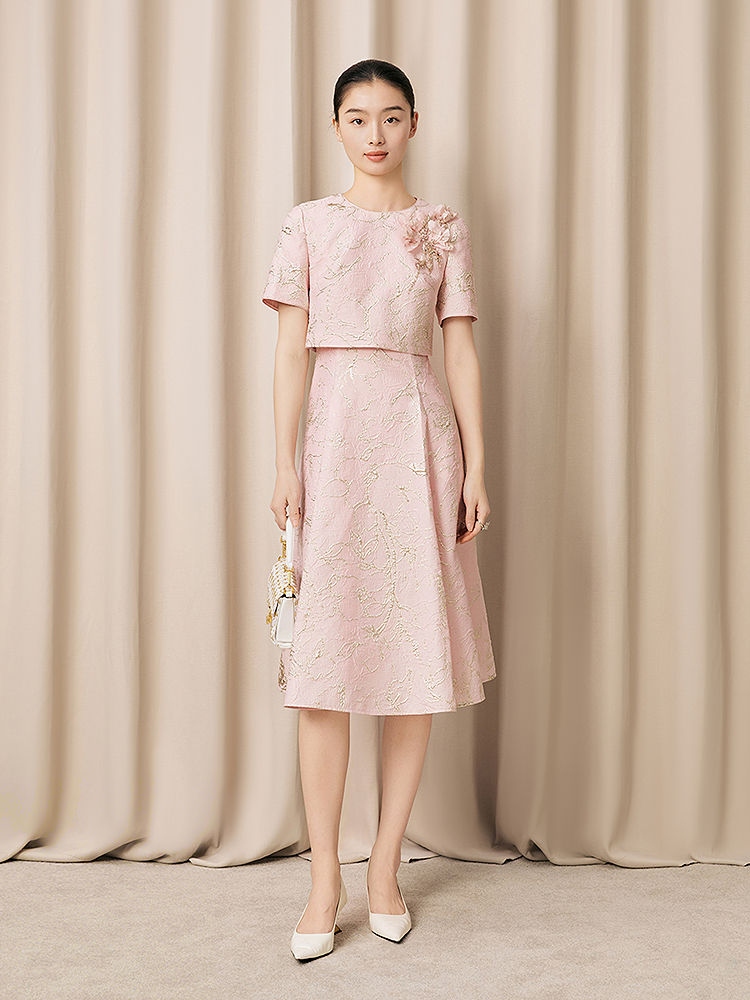 Song of Song歌中歌2026夏季新款浮雕花影·土耳其提花连衣裙5C36205410