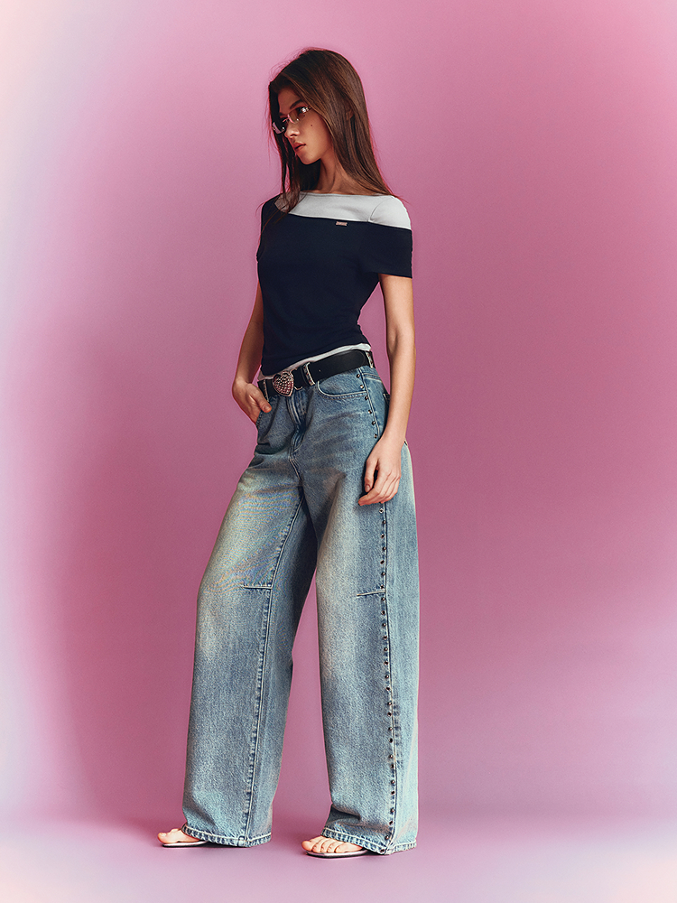 SALT.P可颜 2026夏季新款撞色假两件针织衫AC36260110