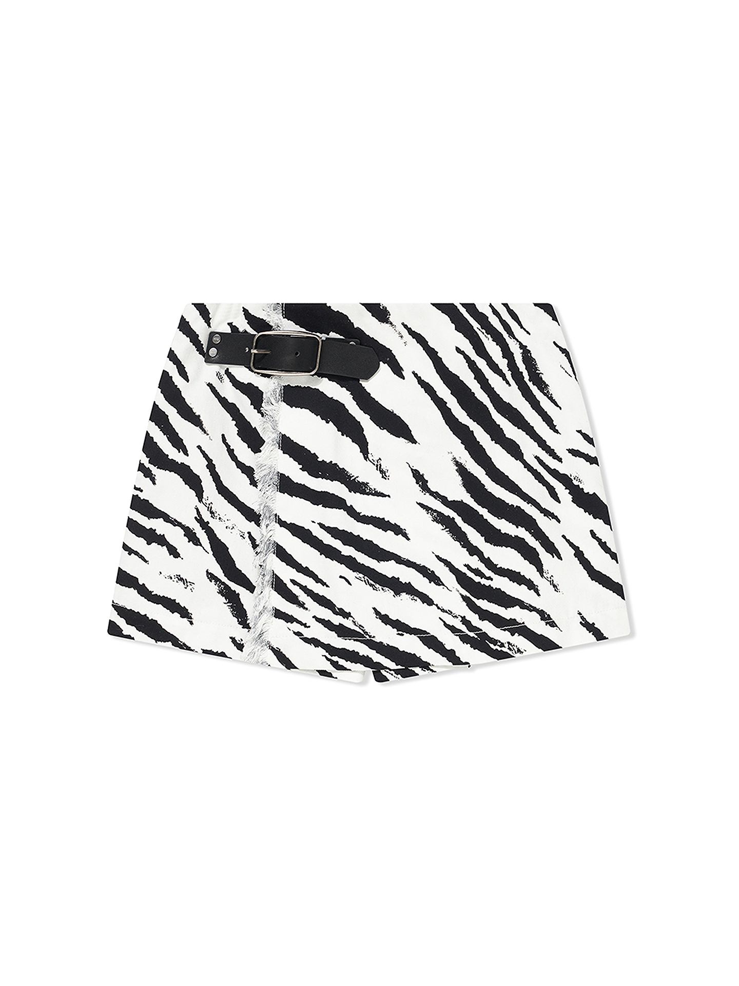 COVERINS2026夏季新款黑白斑马纹牛仔短裙裤CC36220090