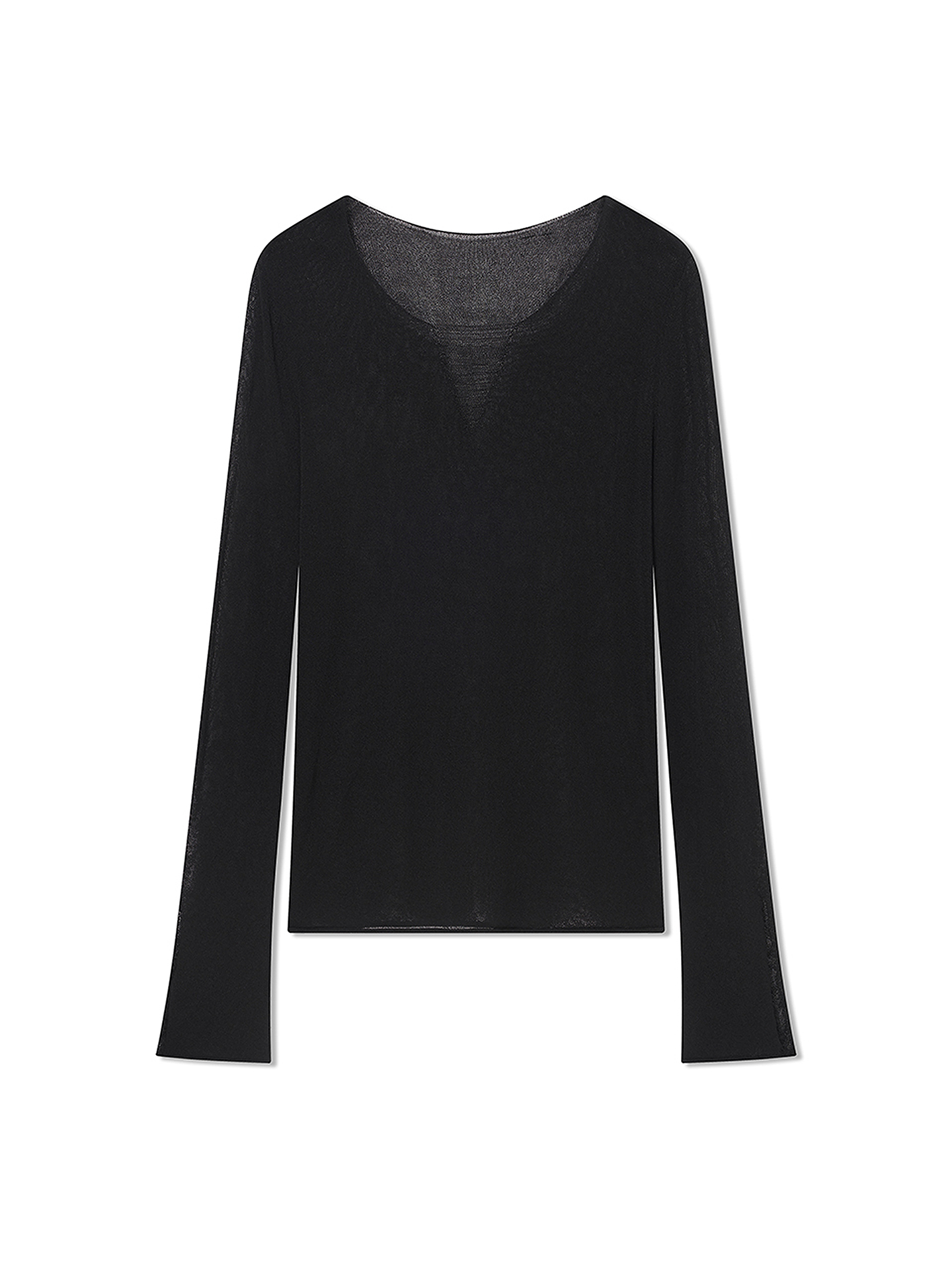 COVERINS2026夏新款黑色轻透长袖针织罩衫T恤上衣CC36206130