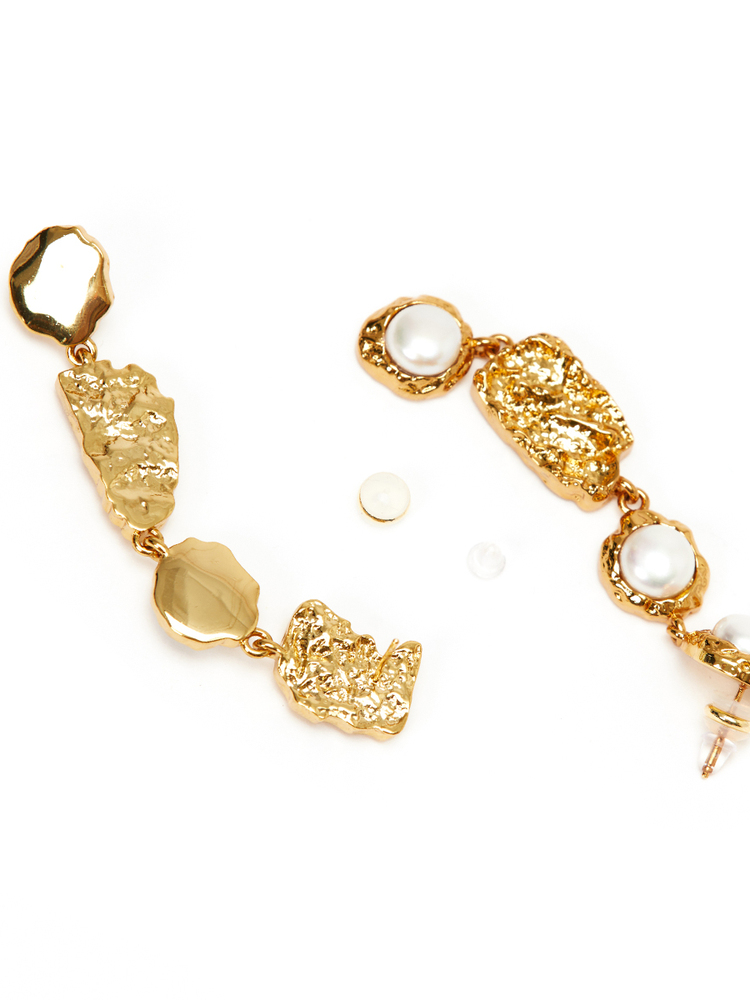 SongofSong歌中歌24春金色浮雕感淡水珍珠耳环5C34194040