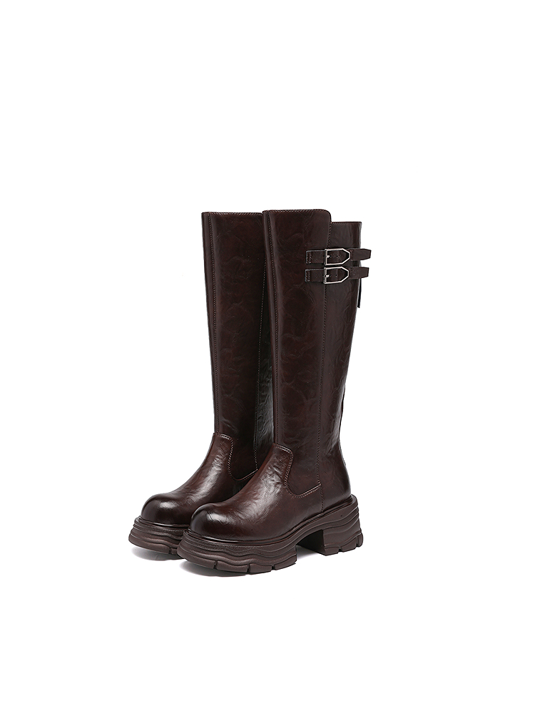 XII BASKET十二篮专选26春新款百搭绒里小粗跟靴7C66192060