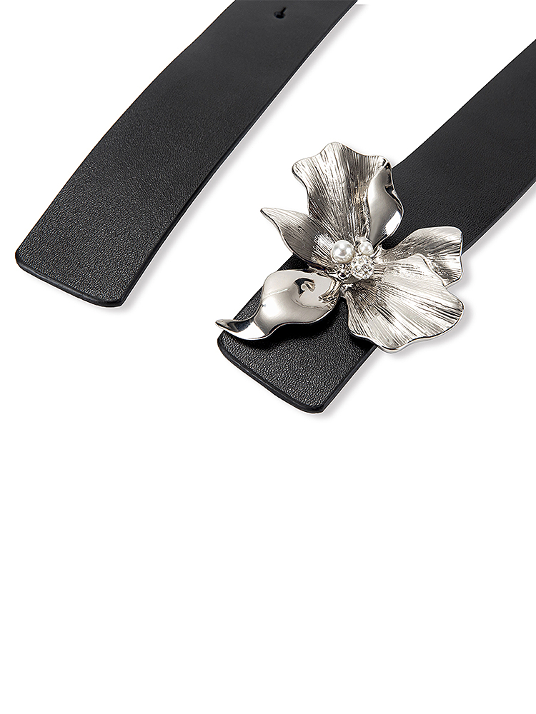 Song of Song歌中歌2025秋季银色立体花卉腰带时尚皮带5C35395020