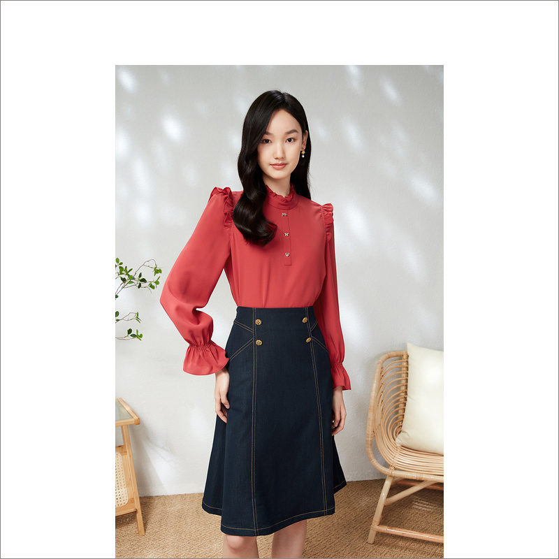 【12.21日发货36-44码预售均已上】音儿美地女装2023春季新款雪纺衫LC63170160