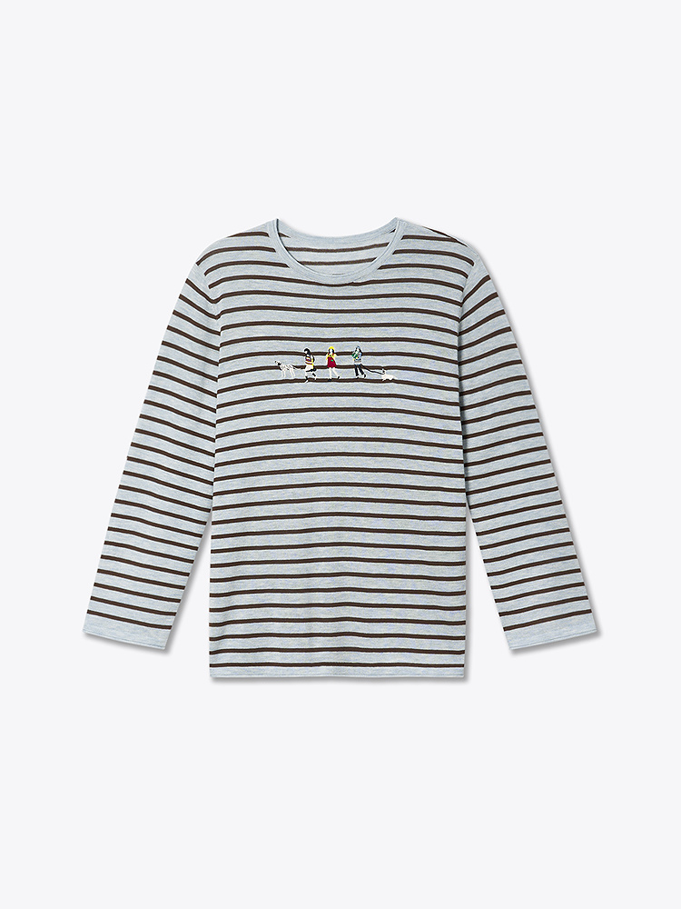 ToyzY2026春季新款趣味人物绣花亲肤T恤ZC36106790