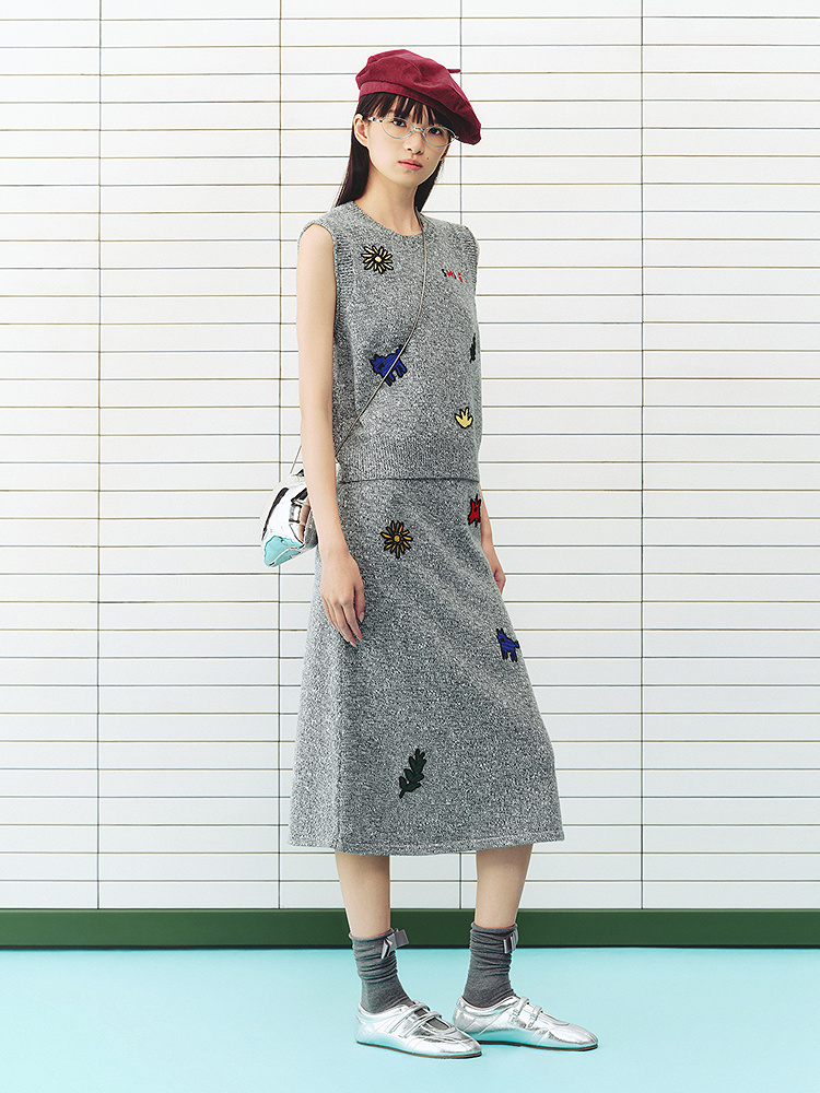 ToyzY2026春季新款简约风慵懒针织半身裙ZC36106900