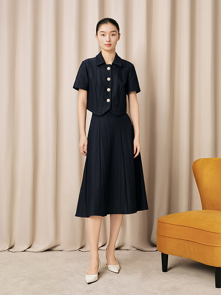 Song of Song歌中歌2026夏季新款纹理感通勤显瘦气质A字半裙5C66250016