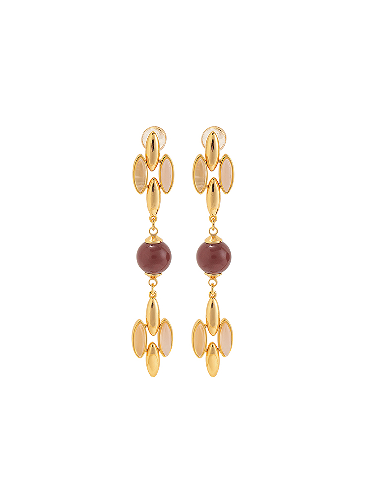 SongofSong歌中歌2025金色红玛瑙时尚耳环5C35594030