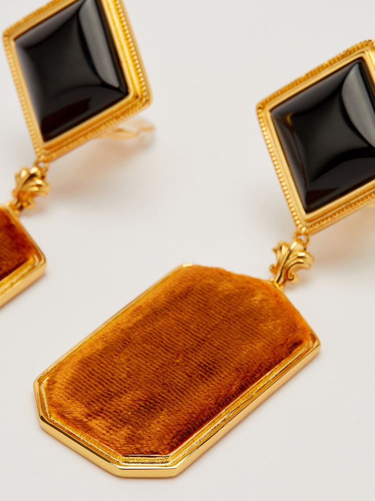 SongofSong歌中歌2024秋季金色撞色巴洛克耳环5C34394010