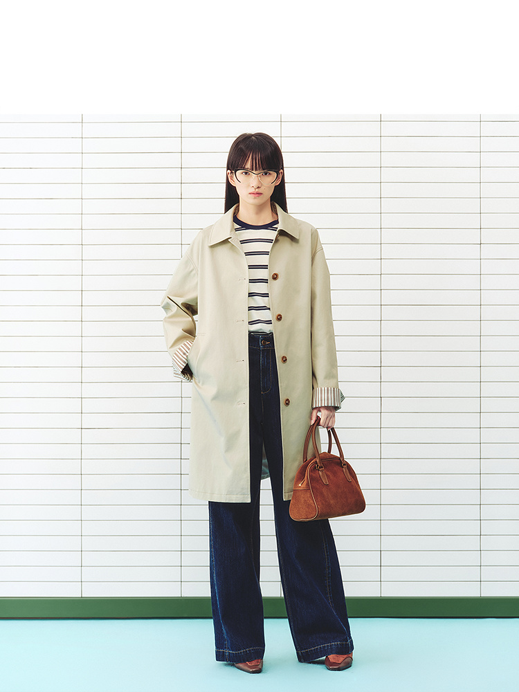 ToyzY2026春季新款宽松落肩简约翻领风衣ZC36107030