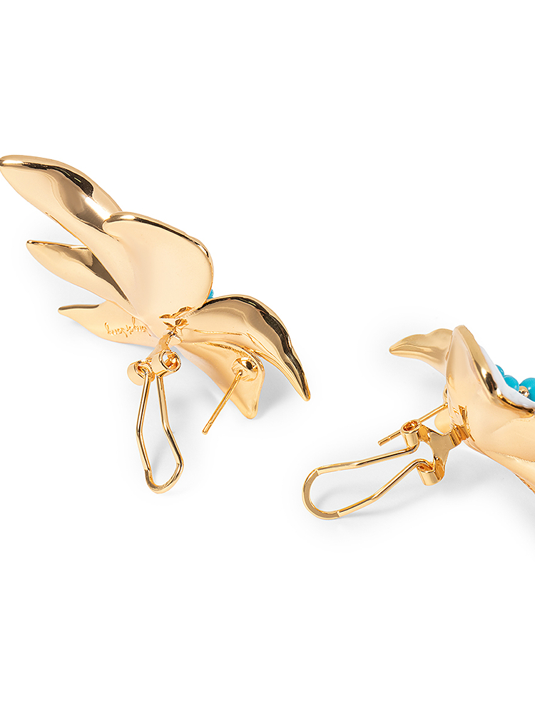 SongofSong歌中歌2025春季金色天然绿松石点缀精致耳环5C35194020