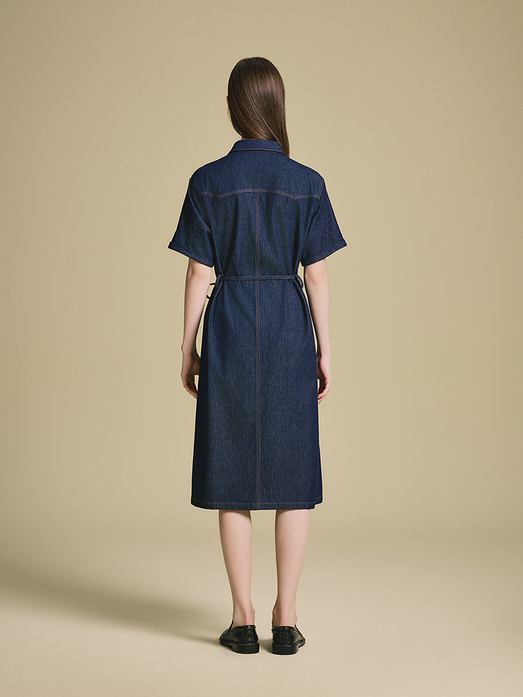 PSALTER诗篇 复古收腰牛仔连衣裙6C65205443