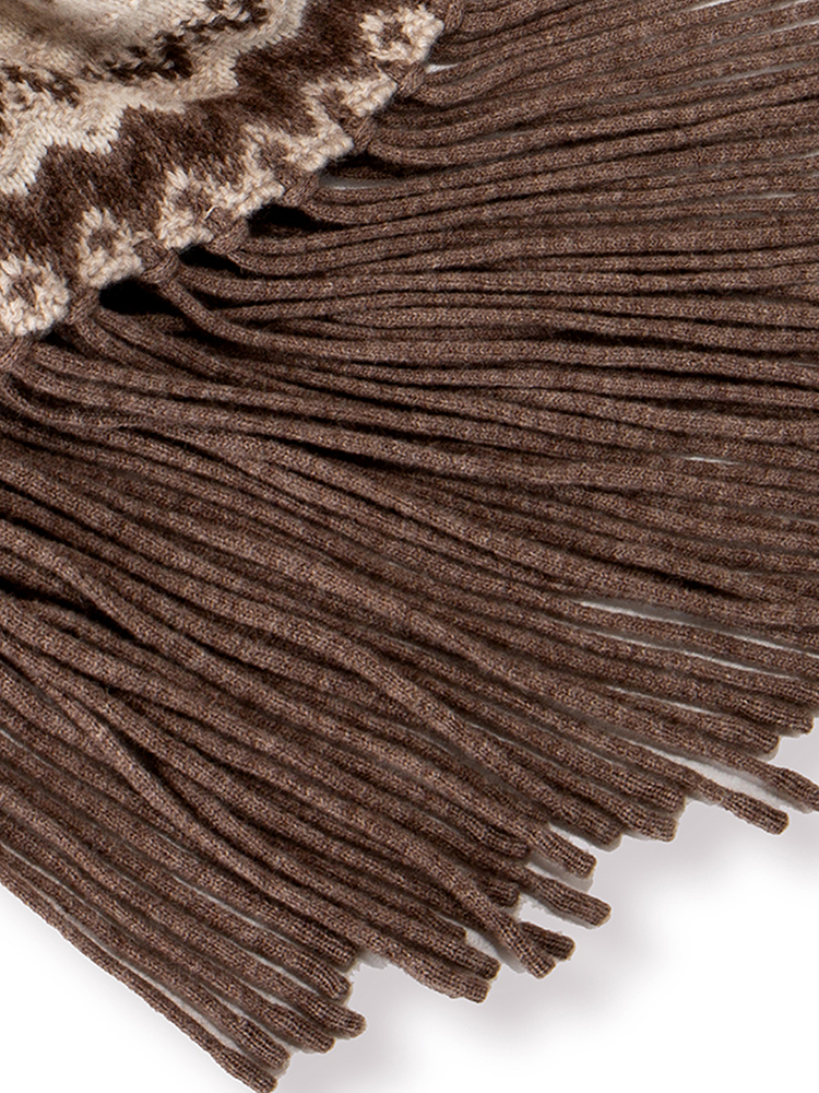 INSUN恩裳2025秋季老钱风羊毛牦牛绒流苏围巾9C35390030