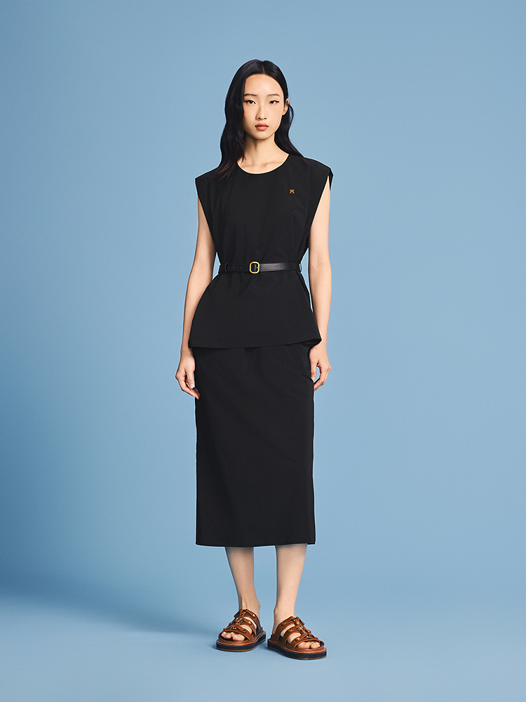 PSALTER诗篇 2026夏季新款假两件叠穿三醋酸连衣裙6C66205213