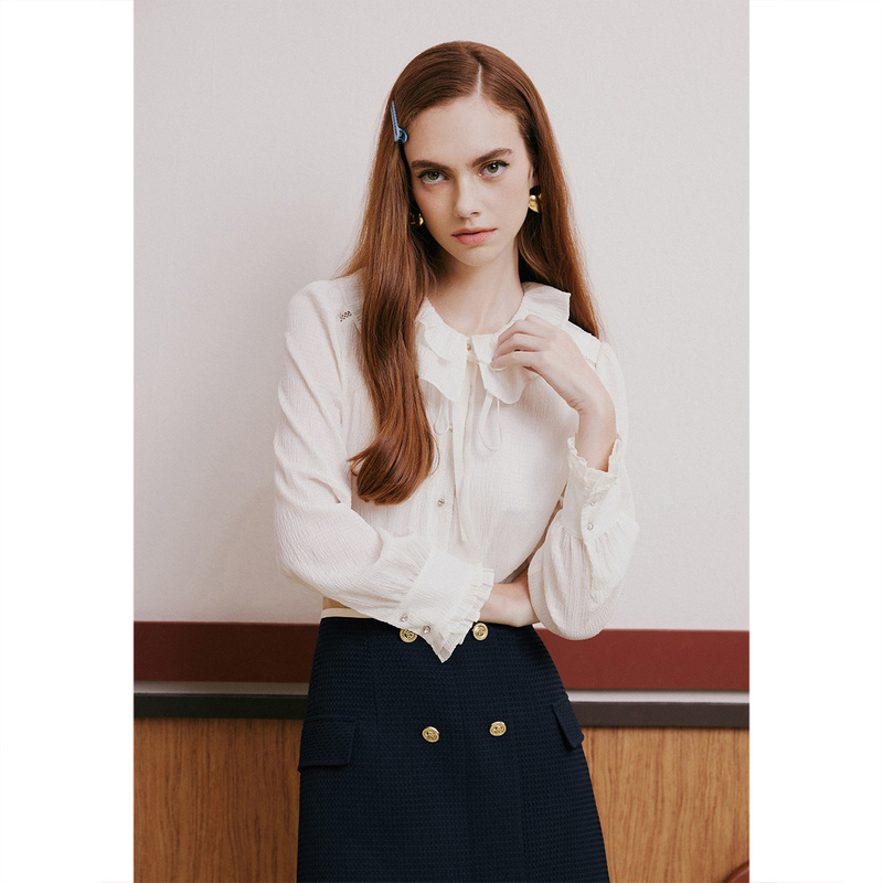 【一口价】【预售 】PSALTER诗篇 2023年春季新款百搭盐缩泡泡皱衬衫6C63130033