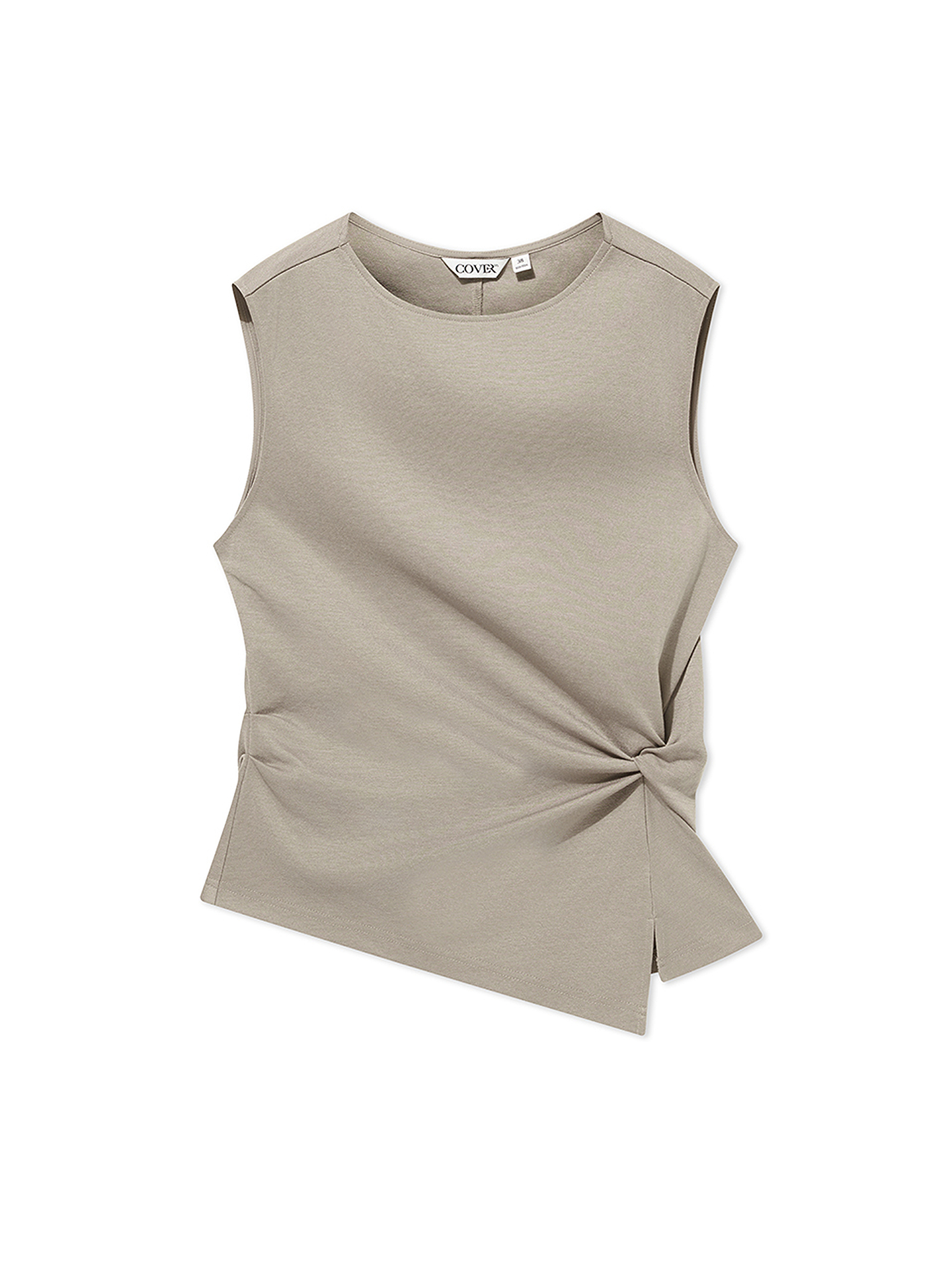 COVERINS2026夏新款三醋纤+莱赛尔扭结无袖上衣CC36260050