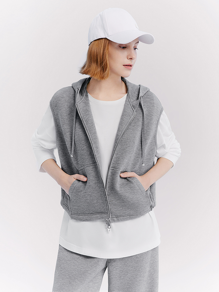 XII BASKET十二篮26春新款连帽无袖拉链卫衣马夹休闲廓形时尚外套7C36101450