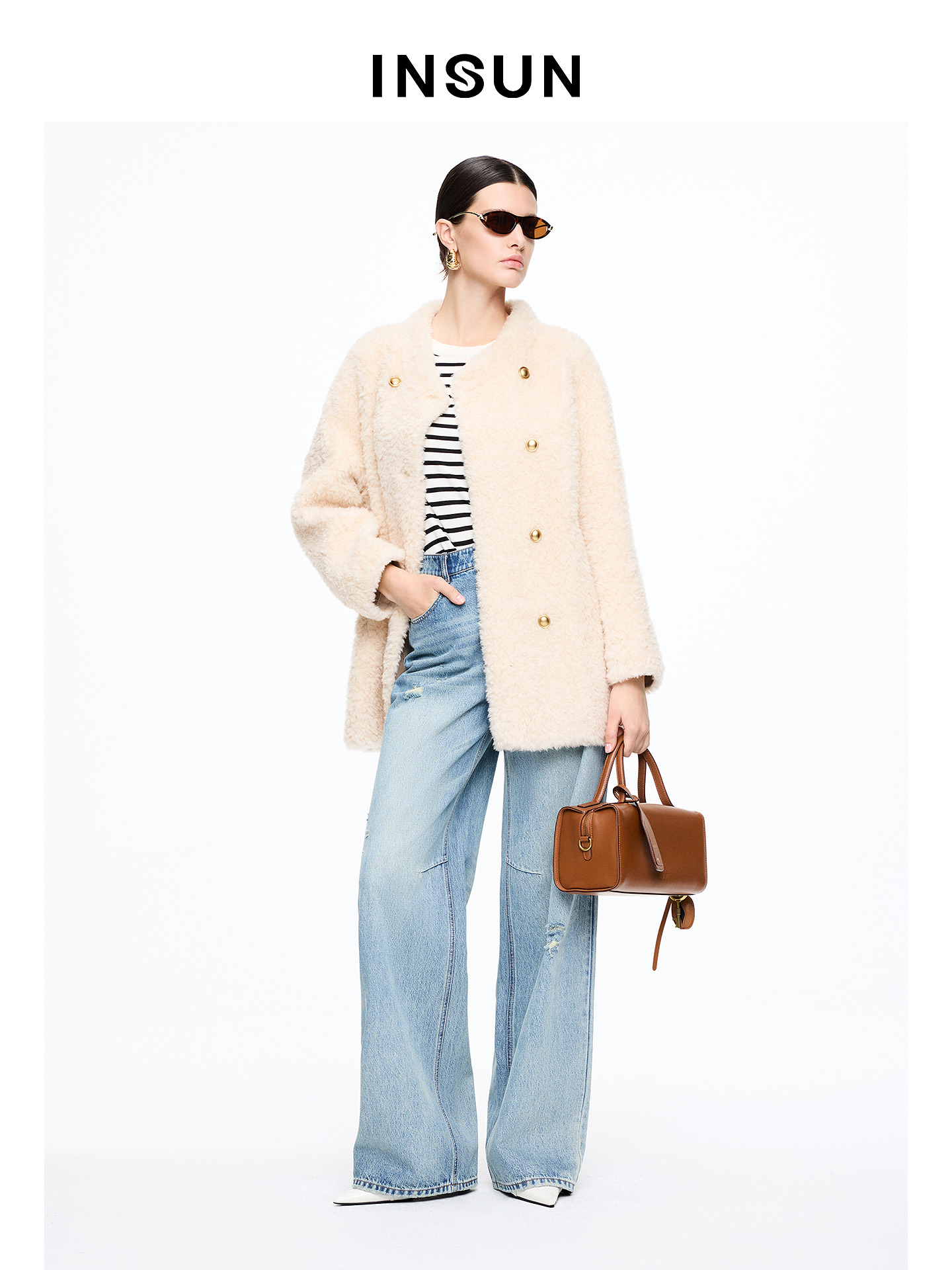 INSUN恩裳2025冬季毛呢外套9C45510010