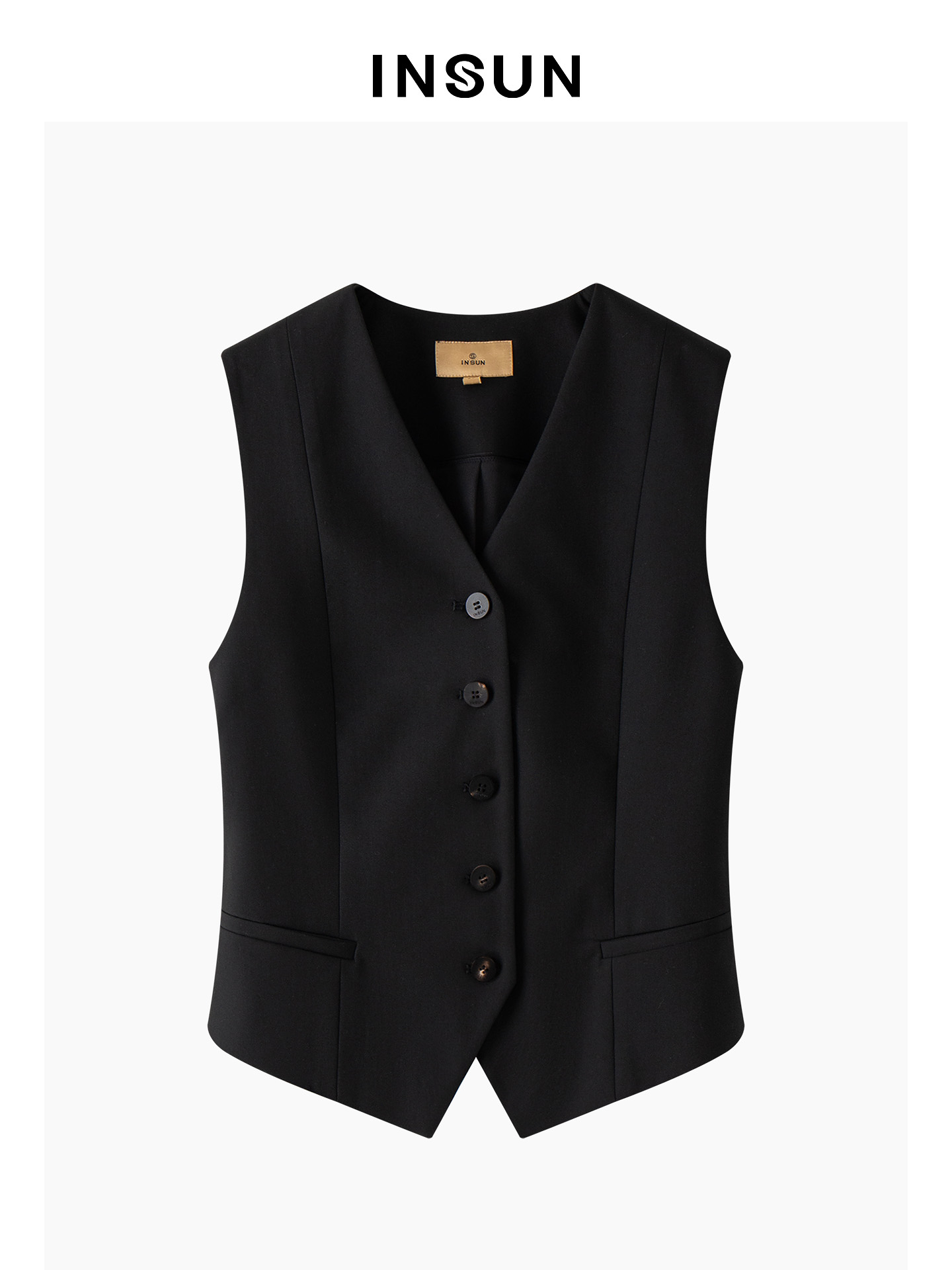 INSUN恩裳2026夏季通勤风收腰显瘦肌理感马甲9C36201130