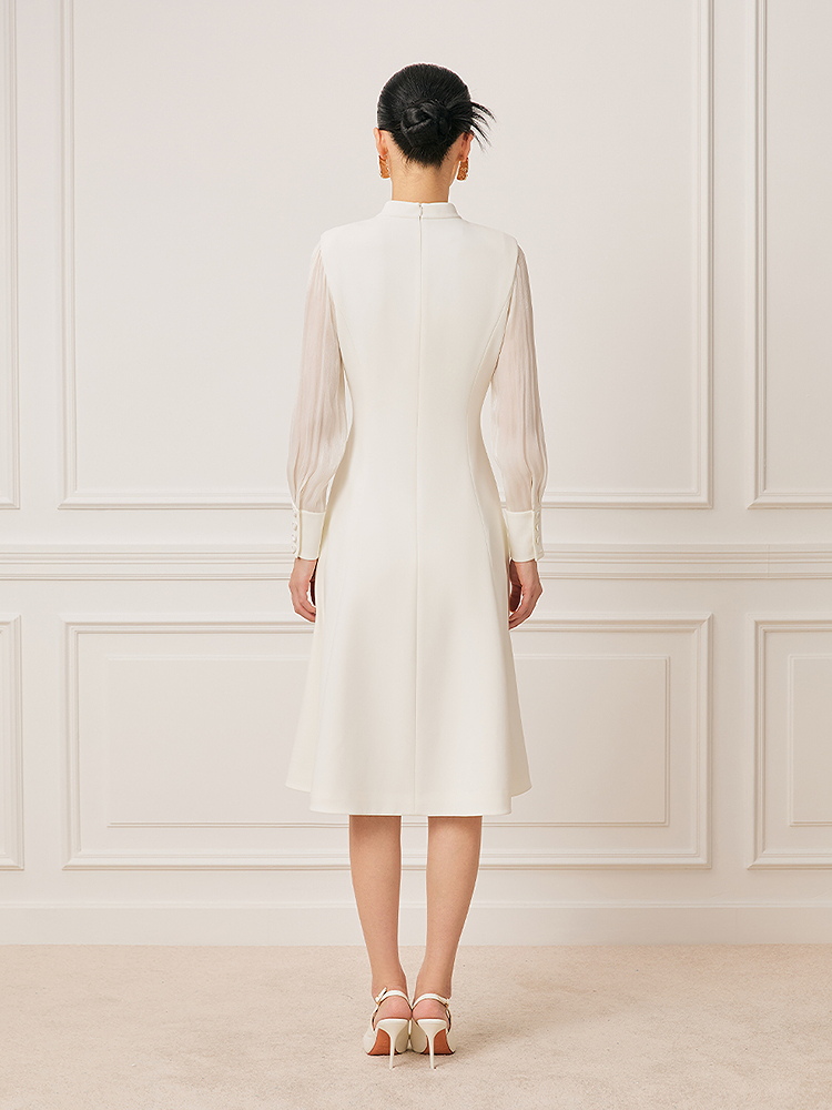 Song of Song歌中歌2026春季优雅白钉珠装饰连衣裙5C66105160