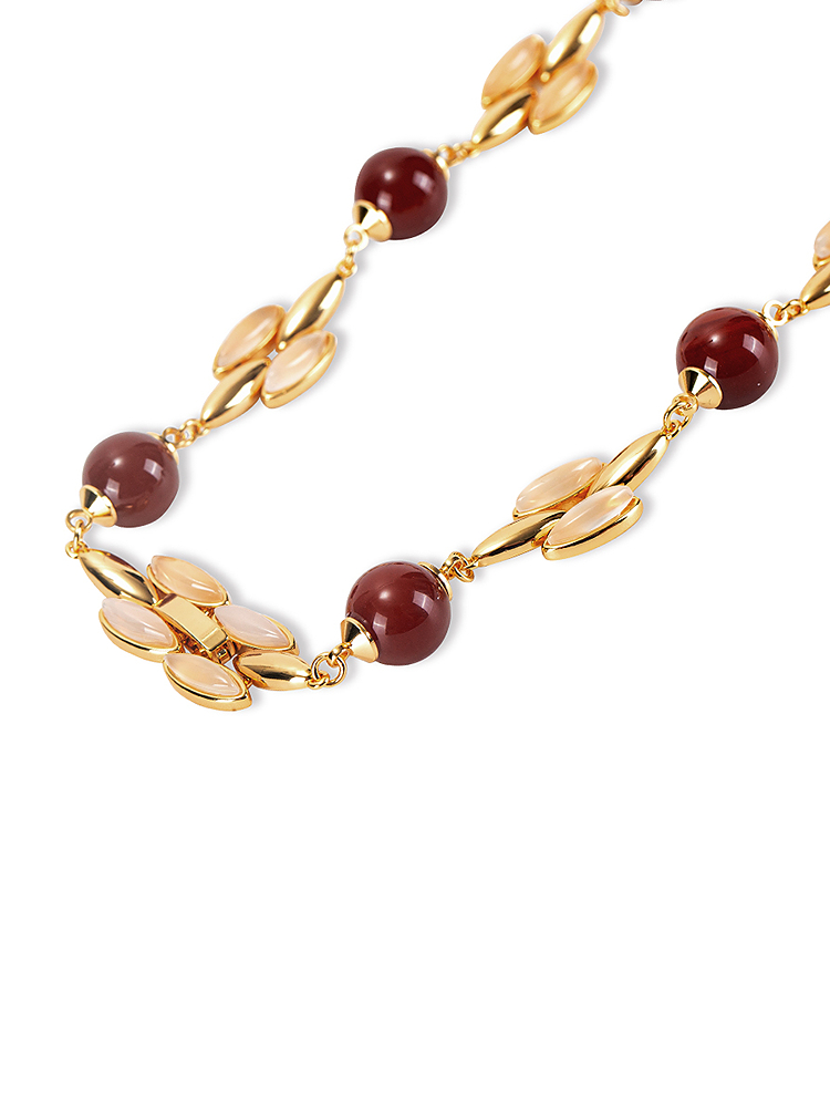 SongofSong歌中歌2025金色红玛瑙精致项链5C35596010