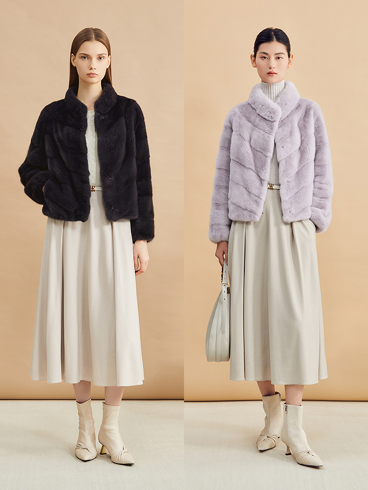 YINER音儿专选2024冬季奢感整貂水貂毛皮无束立领真皮皮草8C64509136