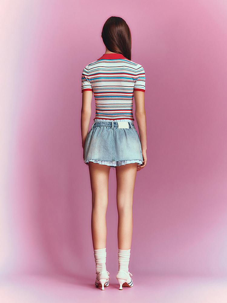 SALT.P可颜 2026夏季新款撞色条纹针织衫AC36206170