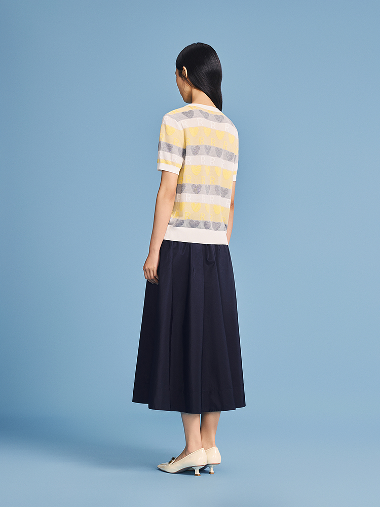 PSALTER诗篇 2026夏季新款撞色爱心天丝针织衫6C66206443