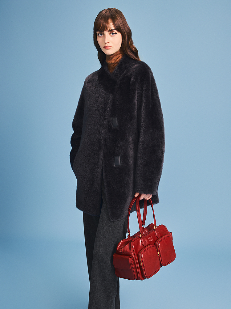 PSALTER诗篇 时尚高级皮毛一体皮草外套6C66109183