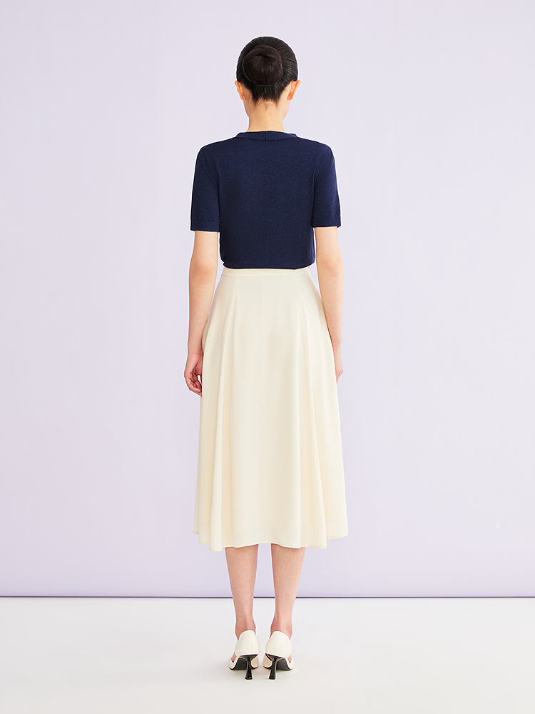 YINER音儿专选2026夏季新款优雅知性V领飘带闪丝肌理H型针织衫8C66206276