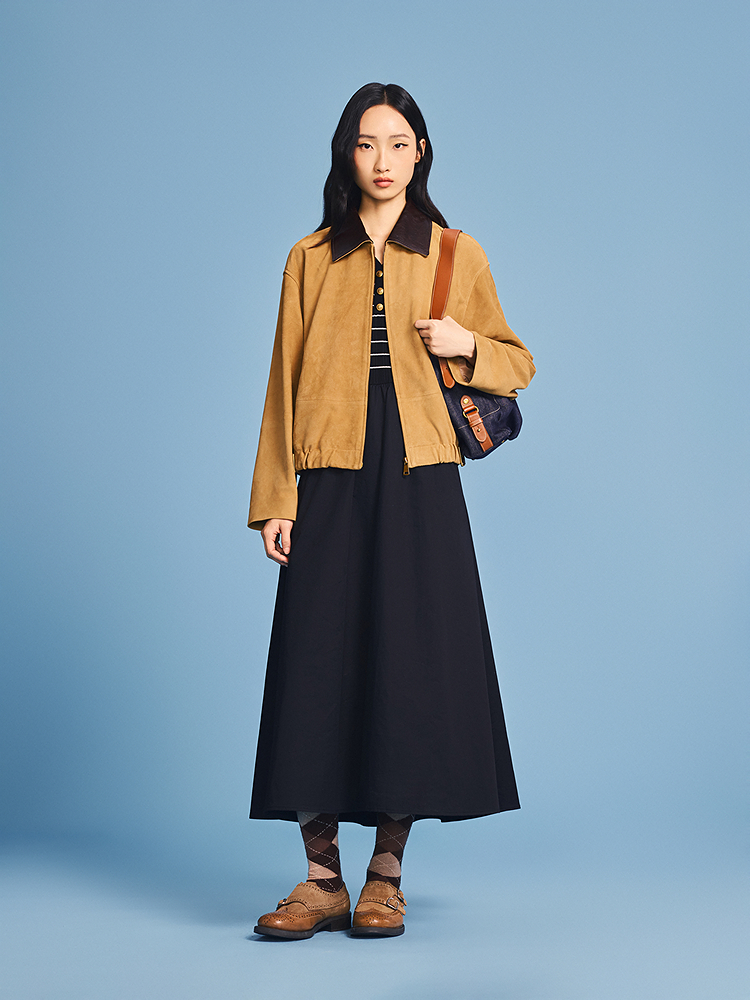 PSALTER诗篇 2026春季新款复古头层反绒绵羊皮皮衣6C66109303