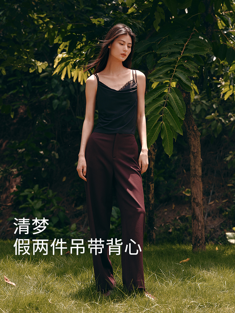 假两件蕾丝带杯吊带背心8J35327120