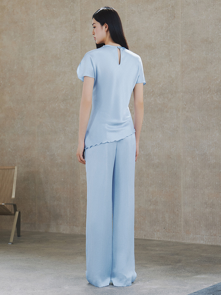OBBLIGATO奥丽嘉朵2026夏季新款哑光高腰阔腿松弛感女裤长裤1C36220190
