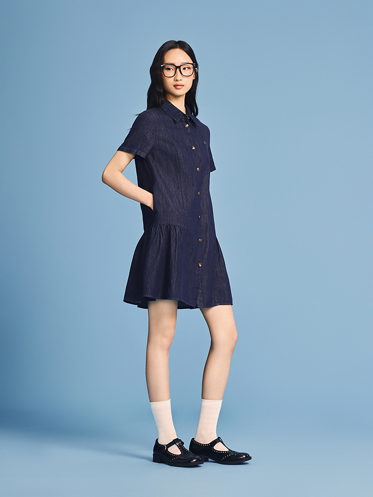 PSALTER诗篇 2026夏季新款天丝棉牛仔连衣裙6C66205243