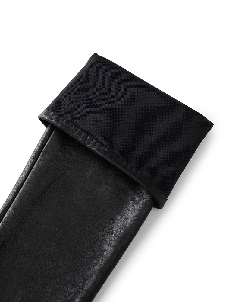 INSUN恩裳2024秋季摩登黑色绵羊皮真皮手套9C34393020