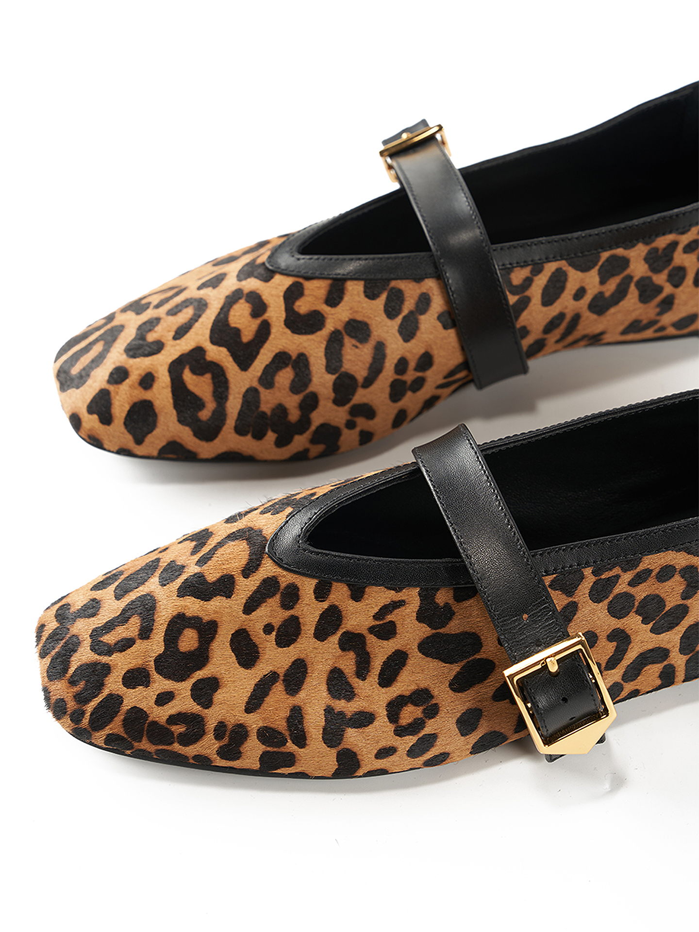 COVERINS2026新款豹纹马毛真皮平底单鞋女芭蕾舞鞋CC36192020