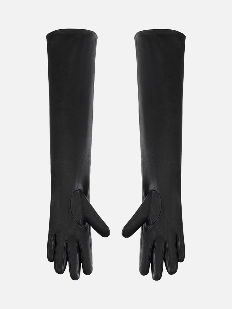 INSUN恩裳2024秋季摩登黑色绵羊皮真皮手套9C34393020