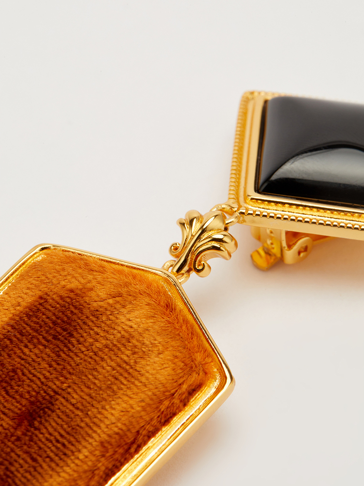 SongofSong歌中歌2024秋季金色撞色巴洛克耳环5C34394010