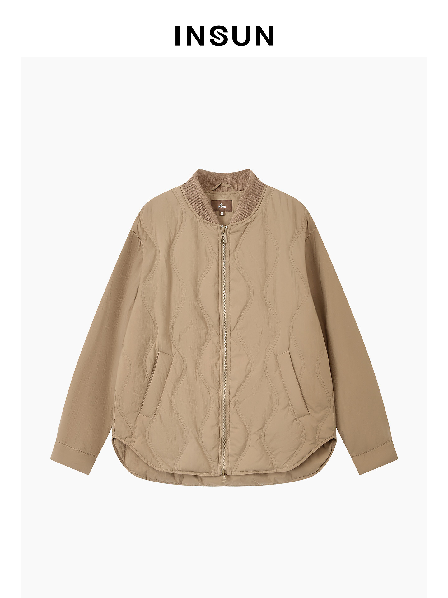 INSUN恩裳专选2026春季棒球领通勤风轻薄羽绒棉衣9C66108560