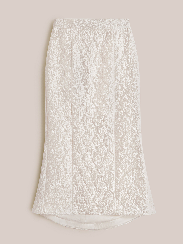 OBBLIGATO奥丽嘉朵2026夏季新款弹力橡筋腰提花肌理感高腰半身裙1C36250040