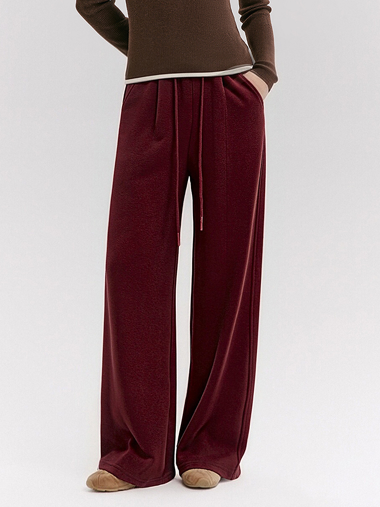 XII BASKET十二篮专选26春新款软糯醋酸羊驼毛阔腿裤7C66120360