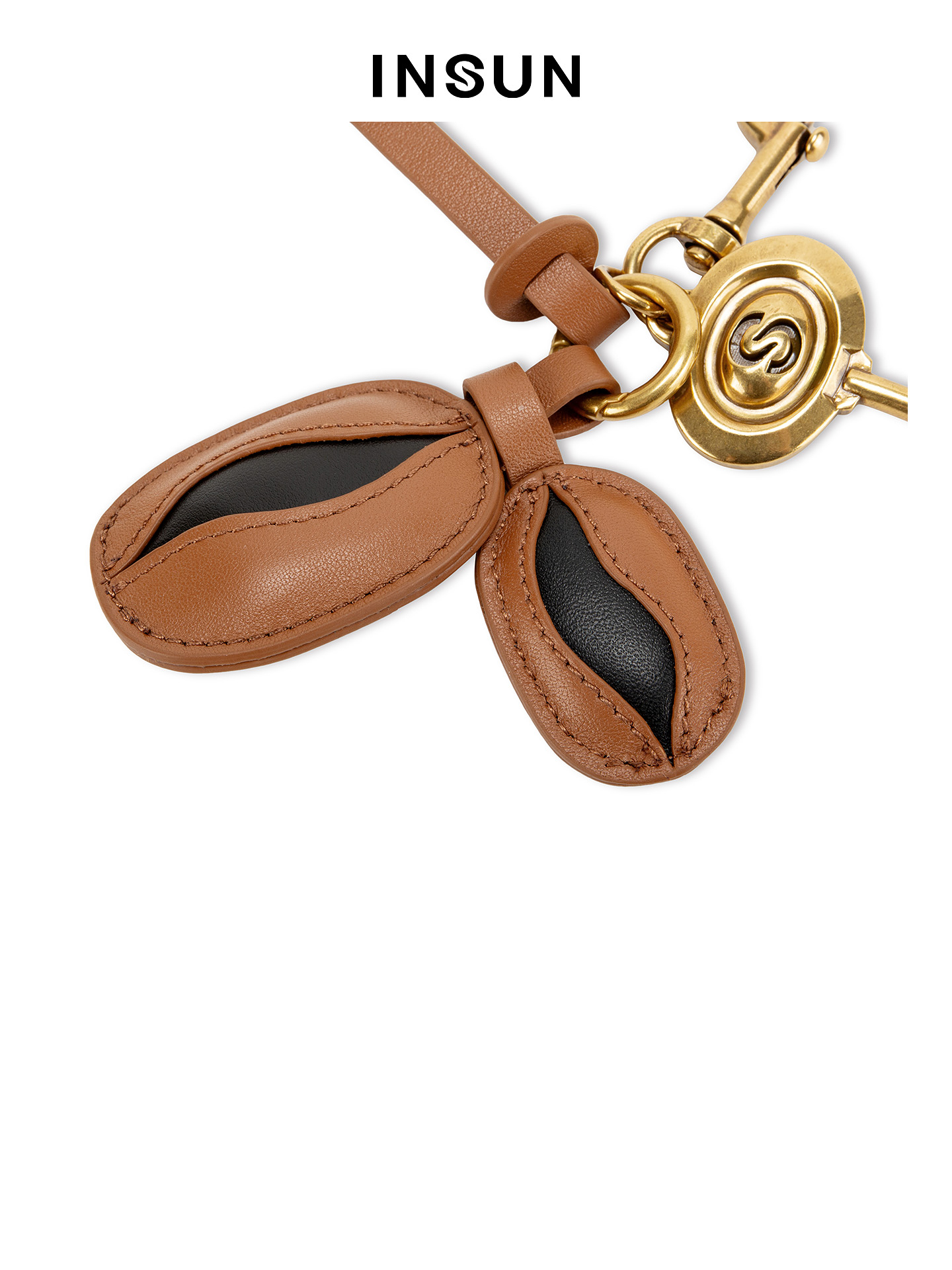 INSUN恩裳2026春复古皮革包挂件9C36199020