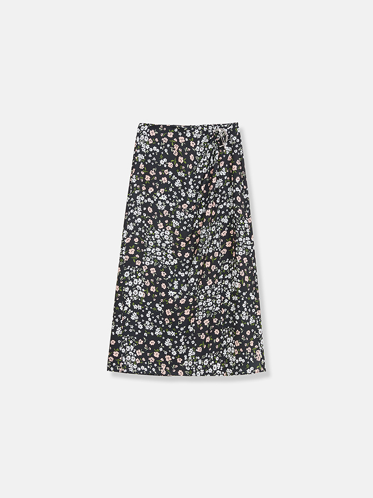 YINER音儿专选2026夏季新款时尚优雅碎花印花捏褶显瘦A字半身裙8C66250006