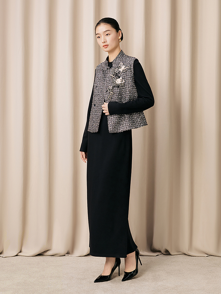 Song of Song歌中歌2026春季新品花卉钉珠点缀高定马甲上衣5C36101025