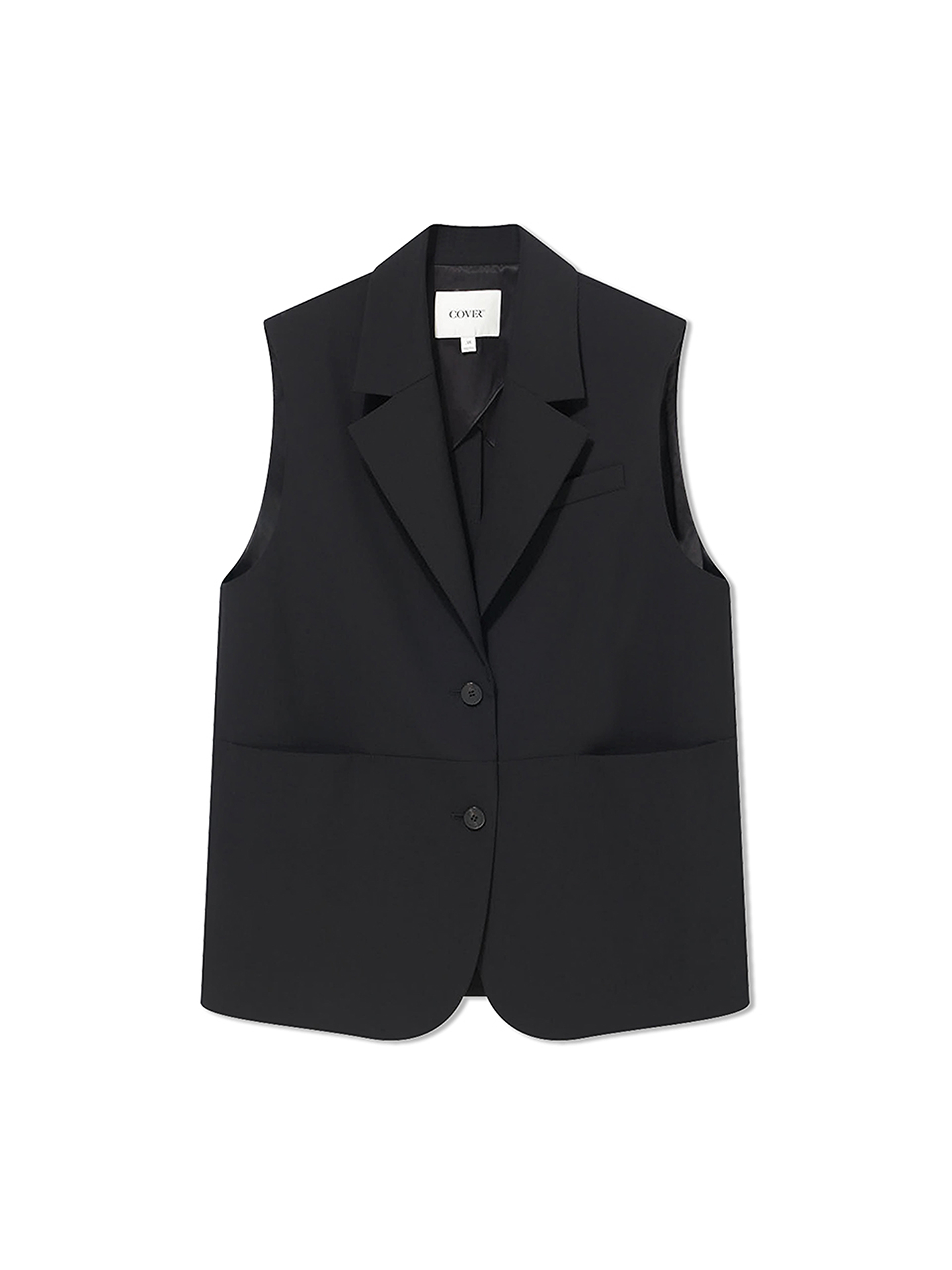 COVERINS2026春新款黑色宽松羊毛混纺西装马甲外套CC36101040