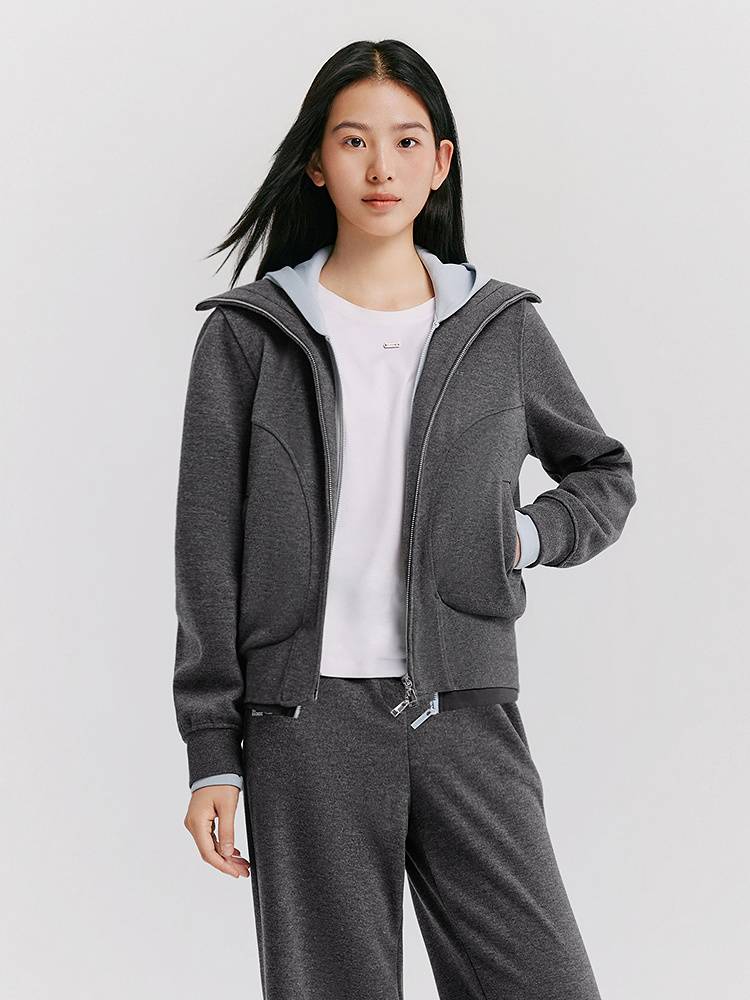 XII BASKET十二篮26冬新款立领宽松运动休闲卫衣短外套7C36510070