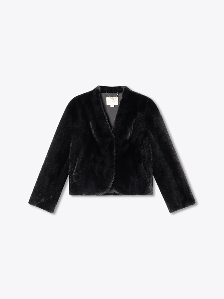 PSALTER诗篇 2026春季新款奢华整貂V领皮草外套6C66109253