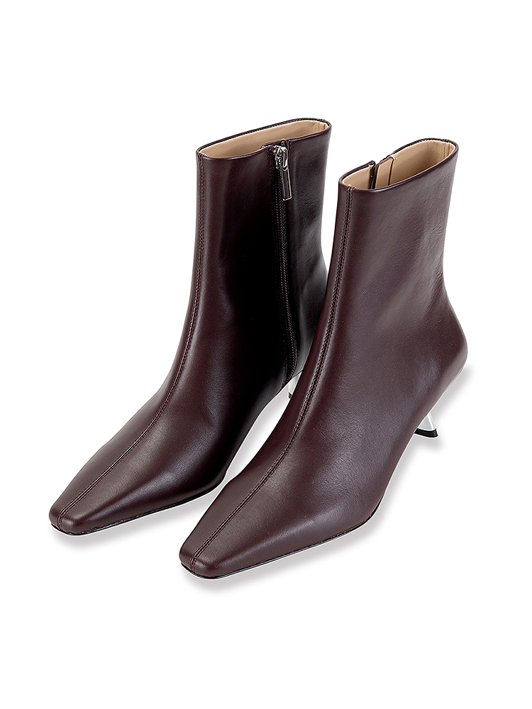 Song of Song歌中歌冬季酒红羊皮中筒靴女士鞋5C35592020