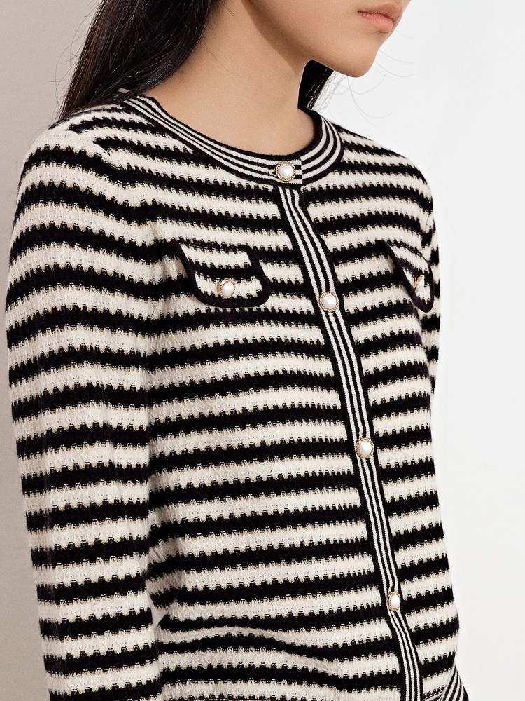 【诗统一下架】PSALTER诗篇 21秋气质条纹百搭毛衫上衣6C41306093