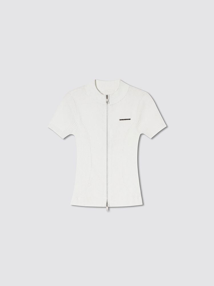 SALT.P可颜 2026夏季新款收腰坑条针织衫AC36206180